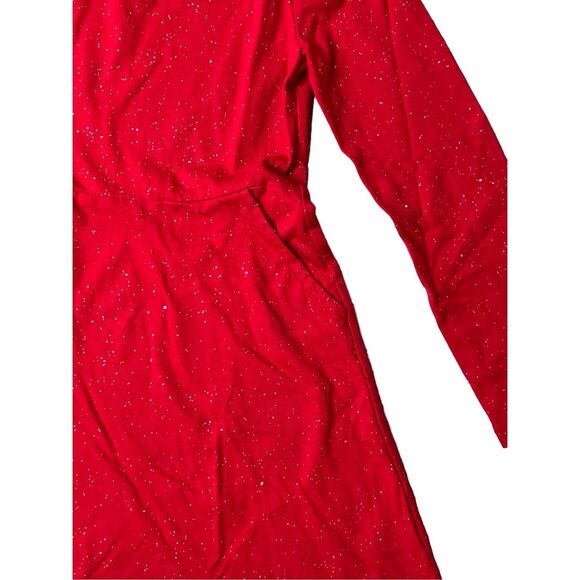 Wonder Nation Gold Sparkle Red Jersey Pullover Swing Dress Small(6-6x) Holiday - Picture 2 of 10